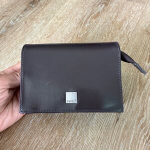 Esprit Leather Wallet Brown Women’s Trifold Purse ID Card Holder Coin Zip